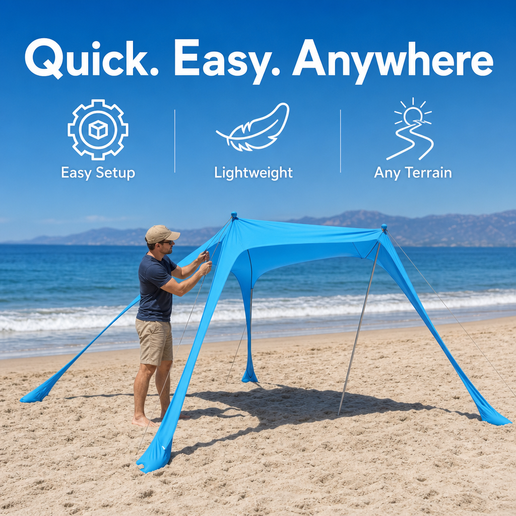 Easy Pop Up Beach Canopy  Outdoor Shade