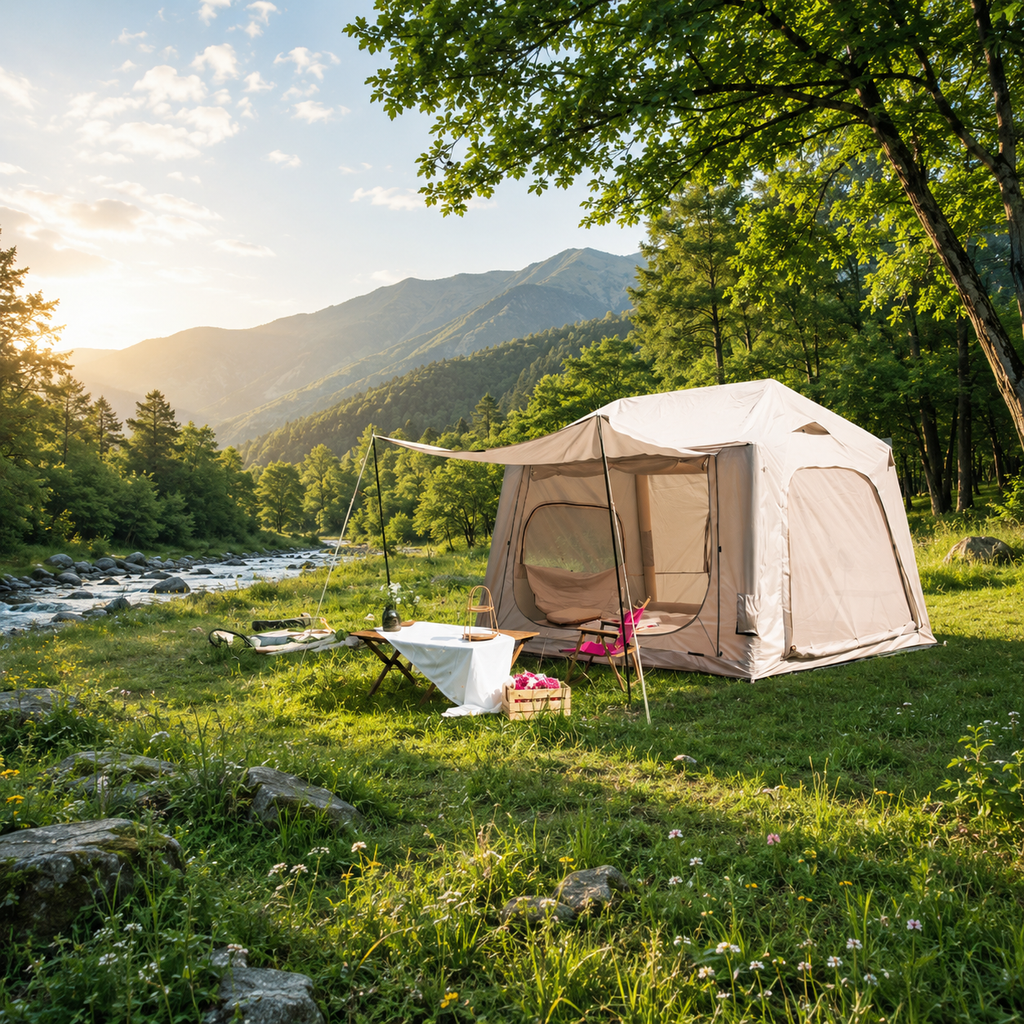 Glamping Tent with Pump Easy Set up