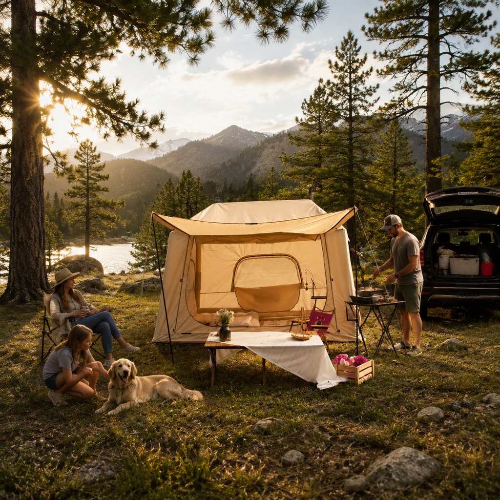Glamping Tent with Pump Easy Set up