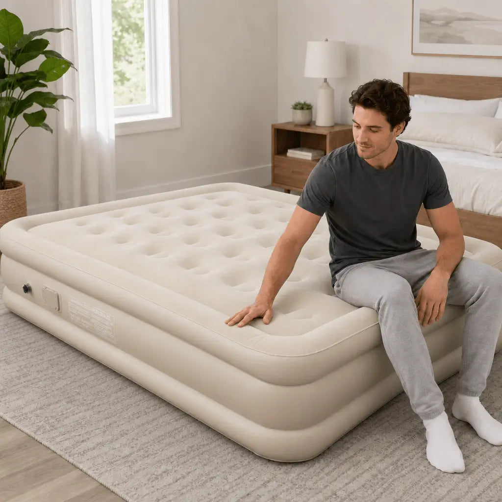 Air Mattress with Built in Pump, Upgraded Support Structure Portable Air Bed for Camping, Guests and Home - Bestyle Camping Store