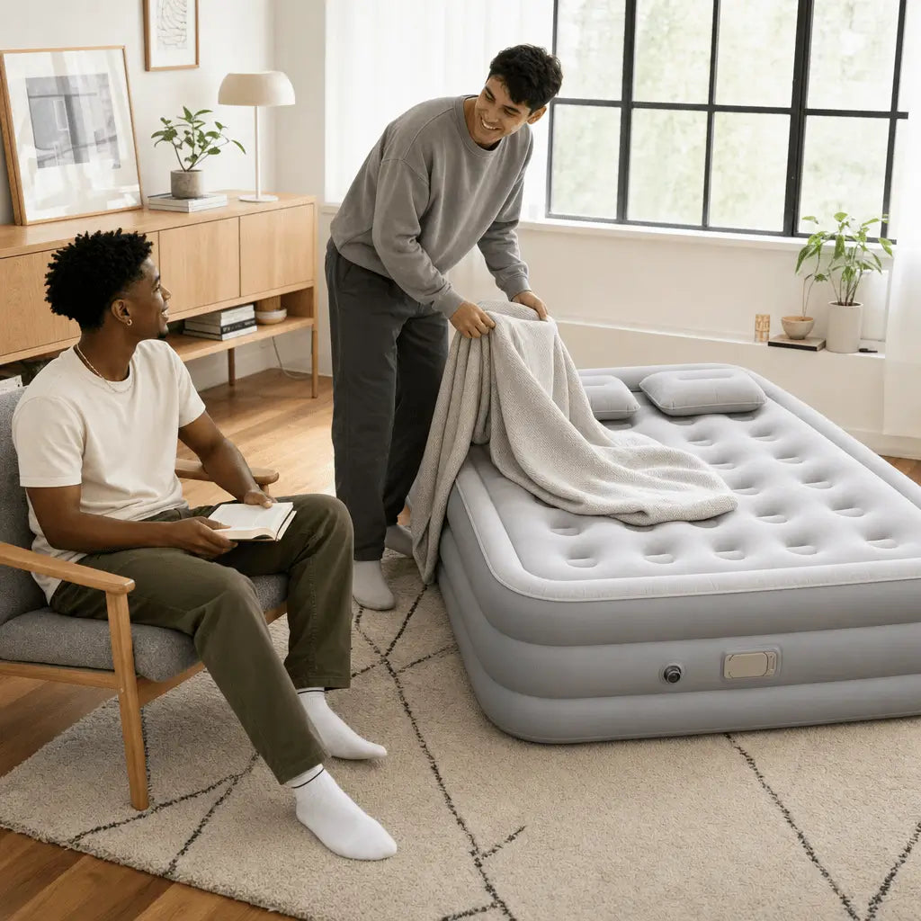 Air Mattress with Built in Pump, Upgraded Support Structure Portable Air Bed for Camping, Guests and Home - Bestyle Camping Store