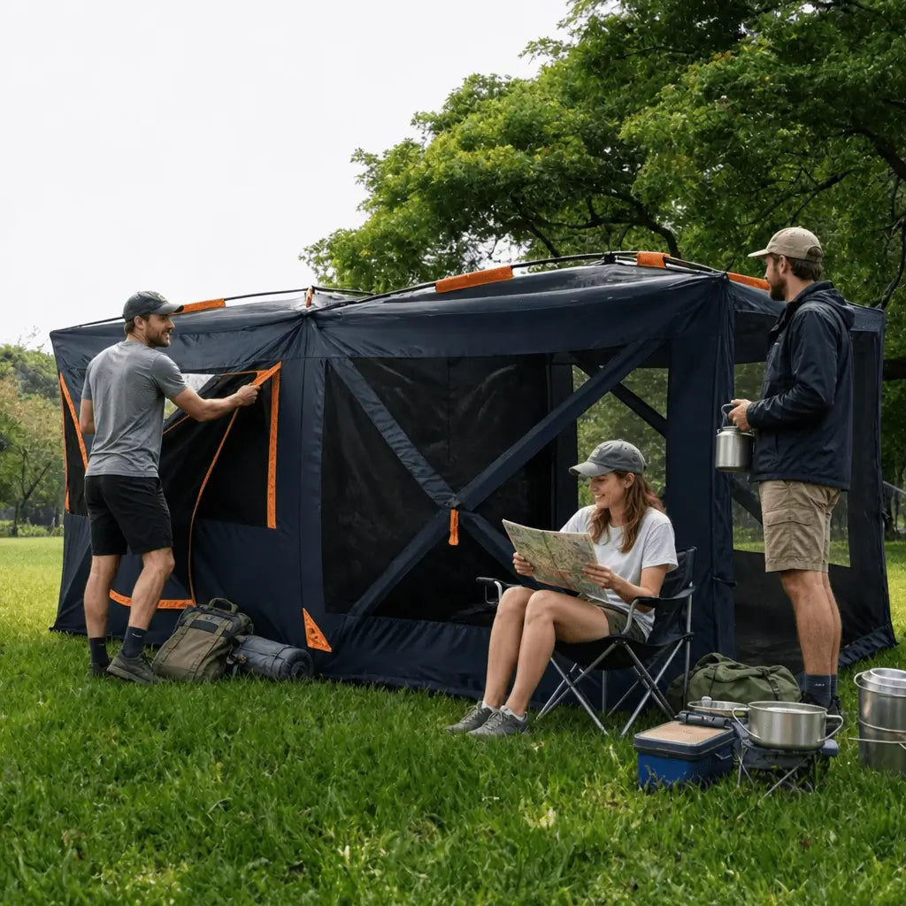 Bestyle 4 - 6 Person Instant Pop Up Cabin Tent, Easy 60 Second Setup, Weather Resistant Camping Family Hub Tent - Bestyle Camping Store