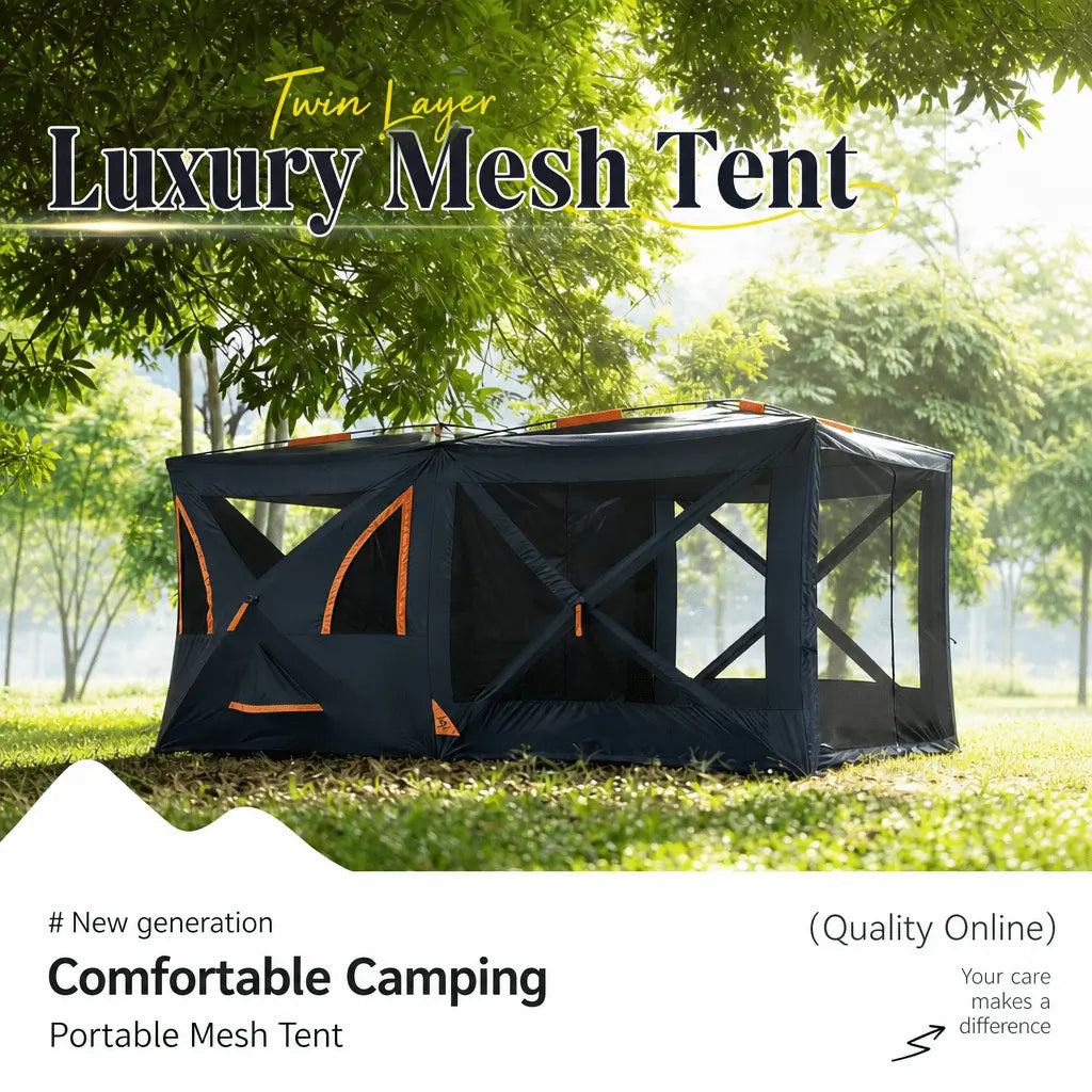 Bestyle 4 - 6 Person Instant Pop Up Cabin Tent, Easy 60 Second Setup, Weather Resistant Camping Family Hub Tent - Bestyle Camping Store