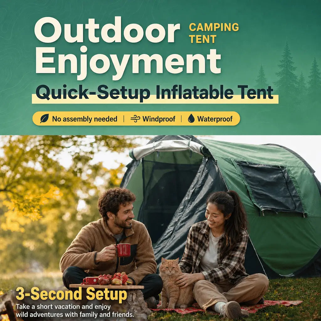 Bestyle 4 Person Easy Pop Up Tent Waterproof Automatic Setup 2 Doors - Instant Family Tents - Bestyle Camping Store
