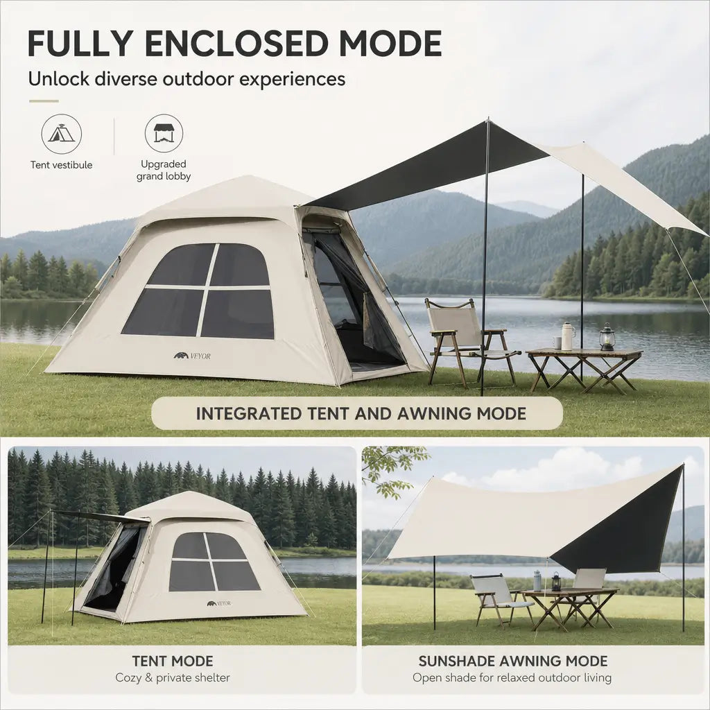 Bestyle 4 - Sided Blackout Camping Tent Coffee Brown - Bestyle Camping Store