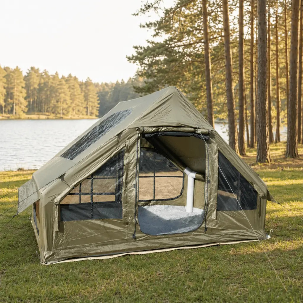 Bestyle 6.3㎡ Lightweight Green Tent 2 Doors 1 Skylight - Bestyle Camping Store