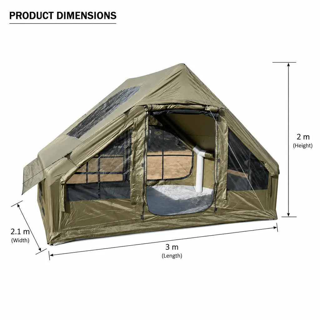 Bestyle 6.3㎡ Lightweight Green Tent 2 Doors 1 Skylight - Bestyle Camping Store
