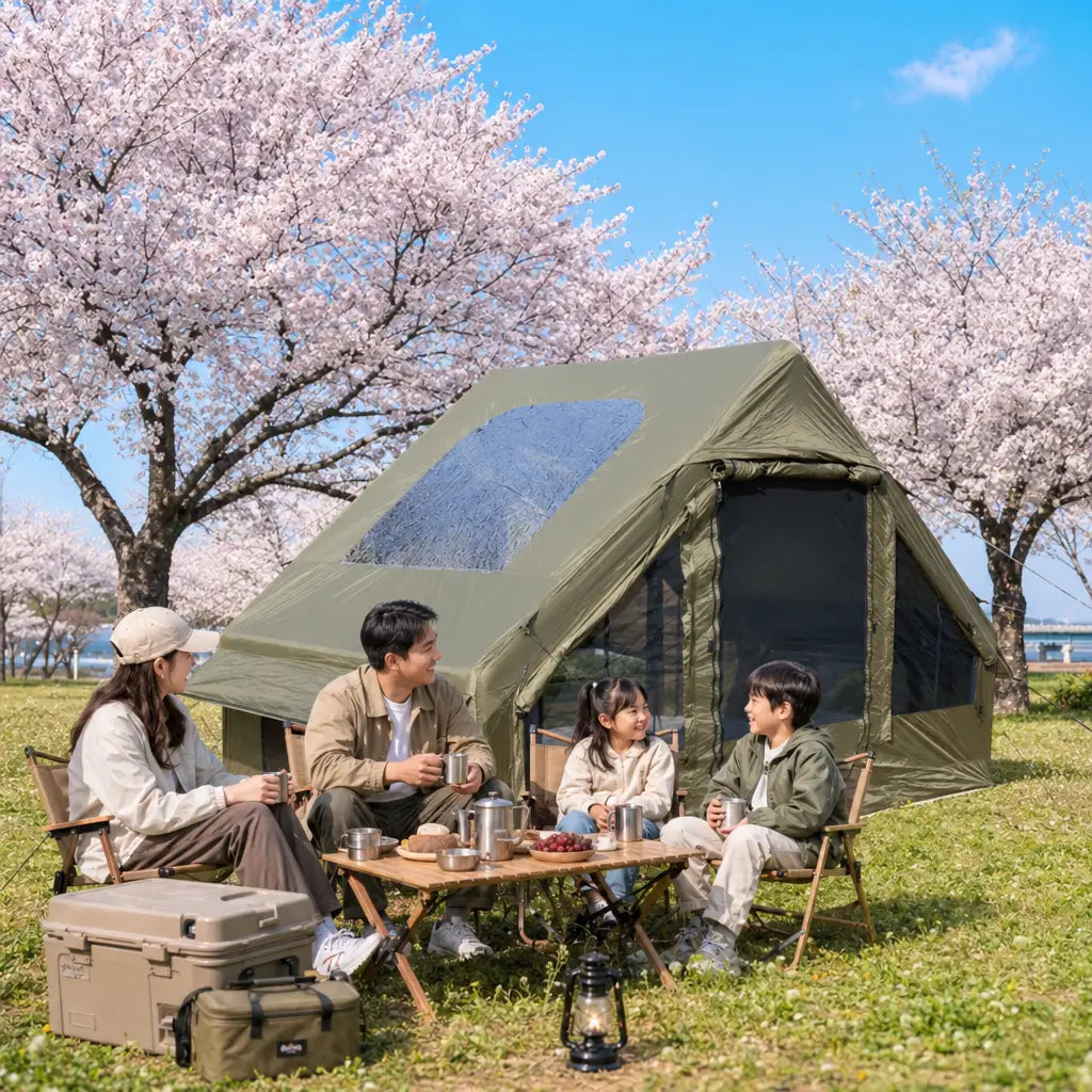 Bestyle 6.3㎡ Lightweight Green Tent 2 Doors 1 Skylight - Bestyle Camping Store