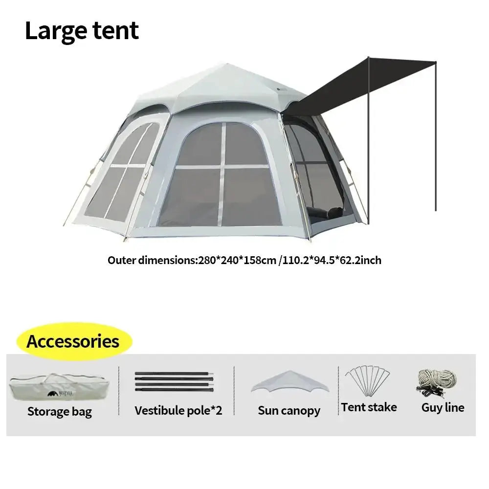Bestyle Auto - Setup Hexagonal Camping Tent Silver - Bestyle Camping Store