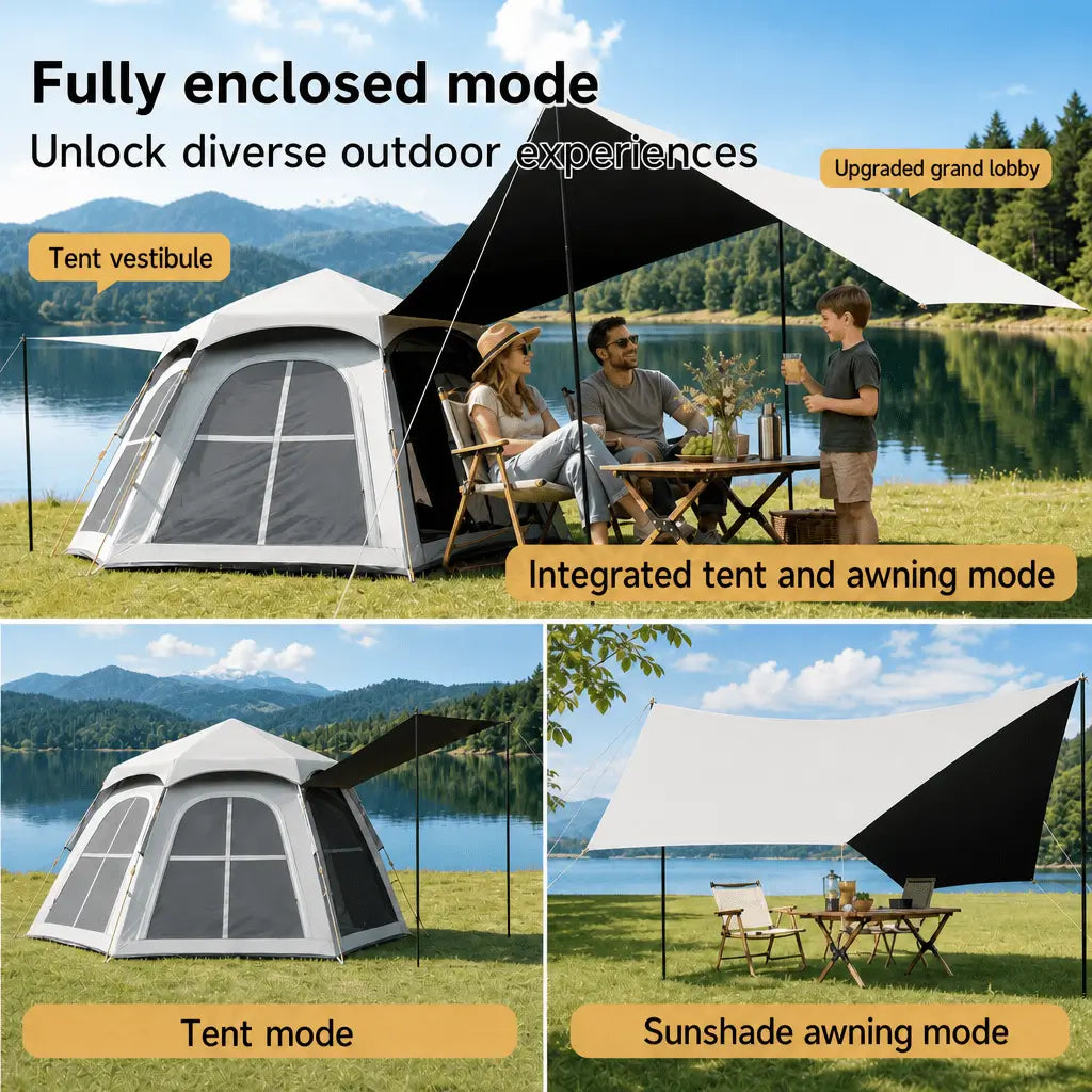 Bestyle Auto - Setup Hexagonal Camping Tent Silver - Bestyle Camping Store