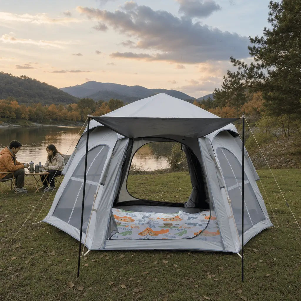 Bestyle Auto - Setup Hexagonal Camping Tent Silver - Bestyle Camping Store
