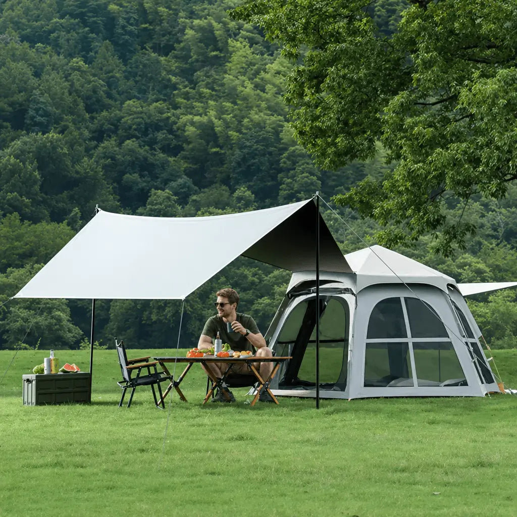 Bestyle Auto - Setup Hexagonal Camping Tent Silver - Bestyle Camping Store
