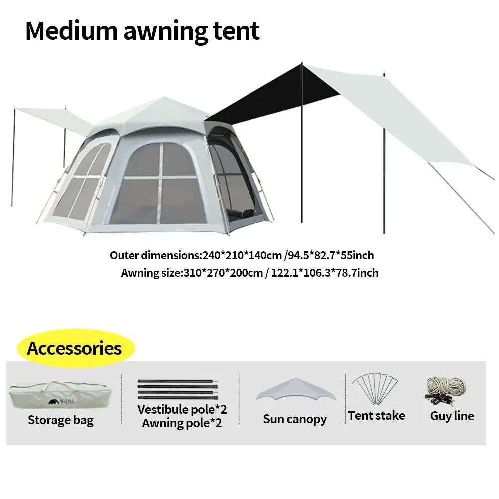 Bestyle Auto - Setup Hexagonal Camping Tent Silver - Bestyle Camping Store