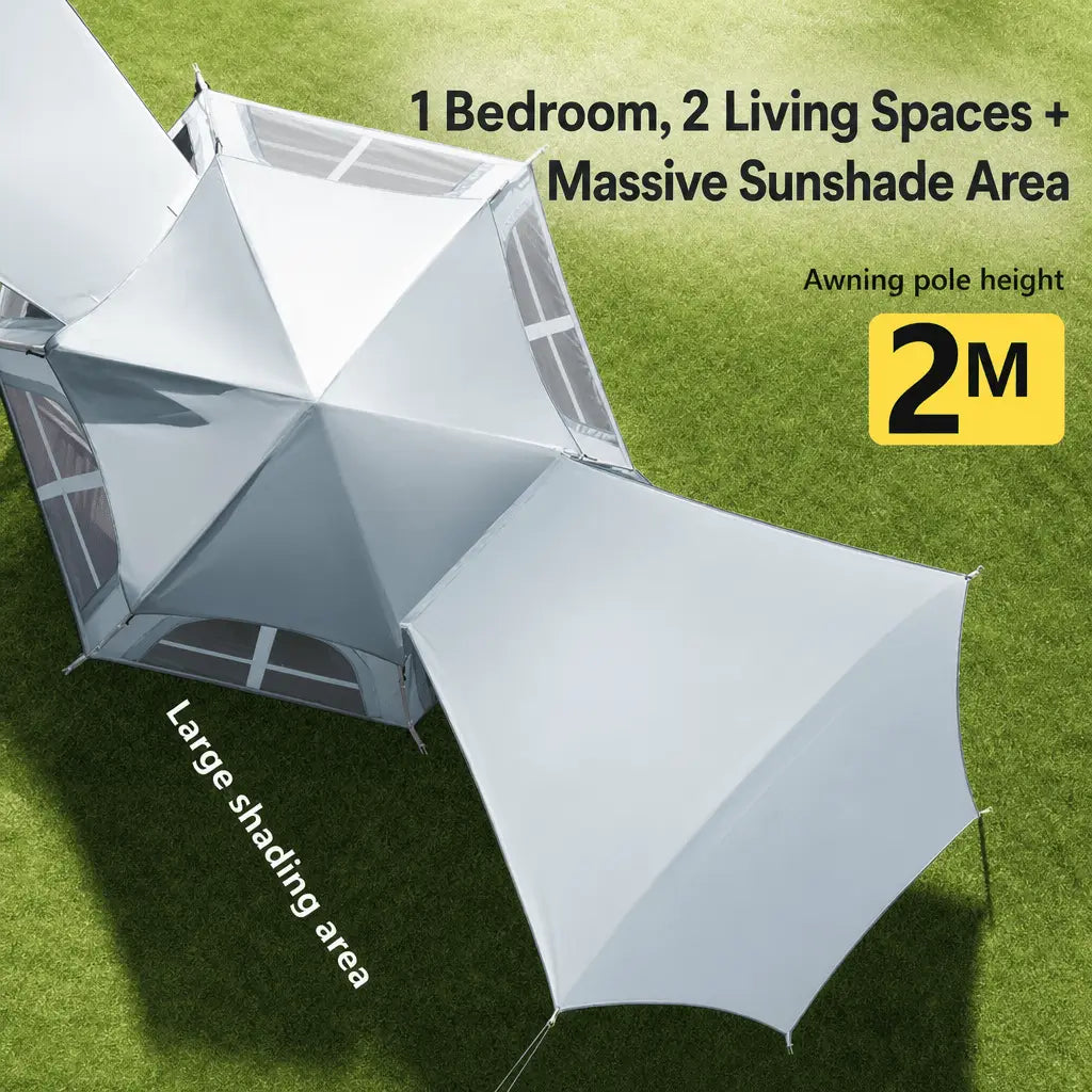 Bestyle Auto - Setup Hexagonal Camping Tent Silver - Bestyle Camping Store