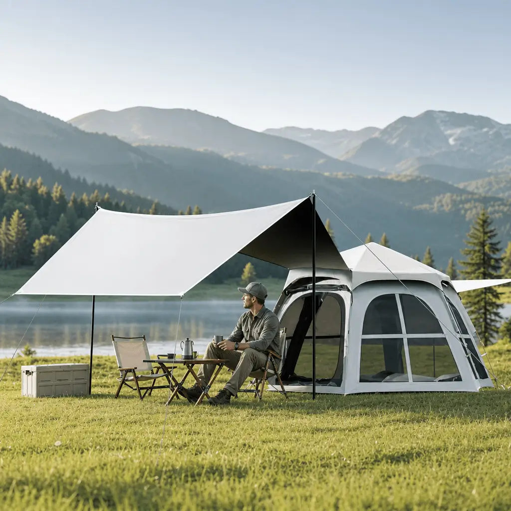 Bestyle Auto - Setup Hexagonal Camping Tent Silver - Bestyle Camping Store
