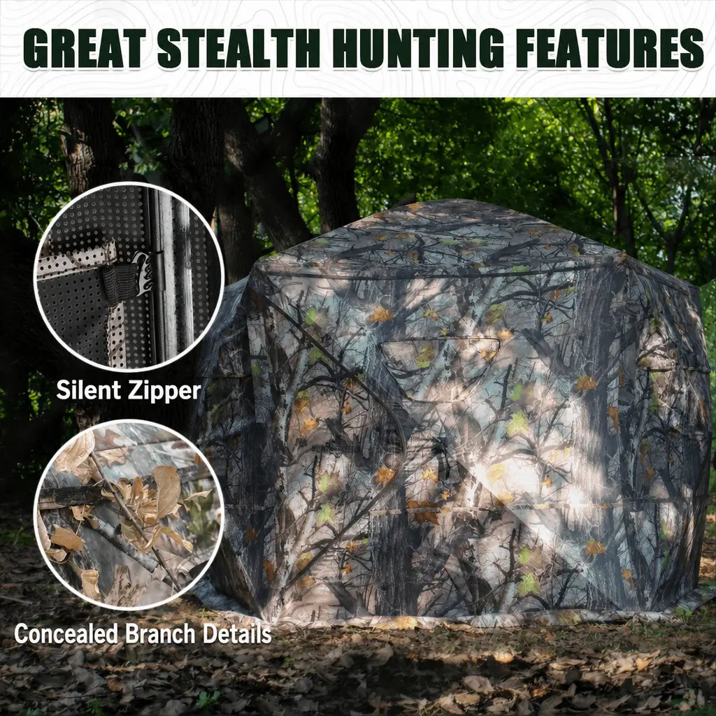 Bestyle Extra Large Hunting Blind 4 Person,288 Degree See Through Pop up Ground Blinds - Bestyle Camping Store