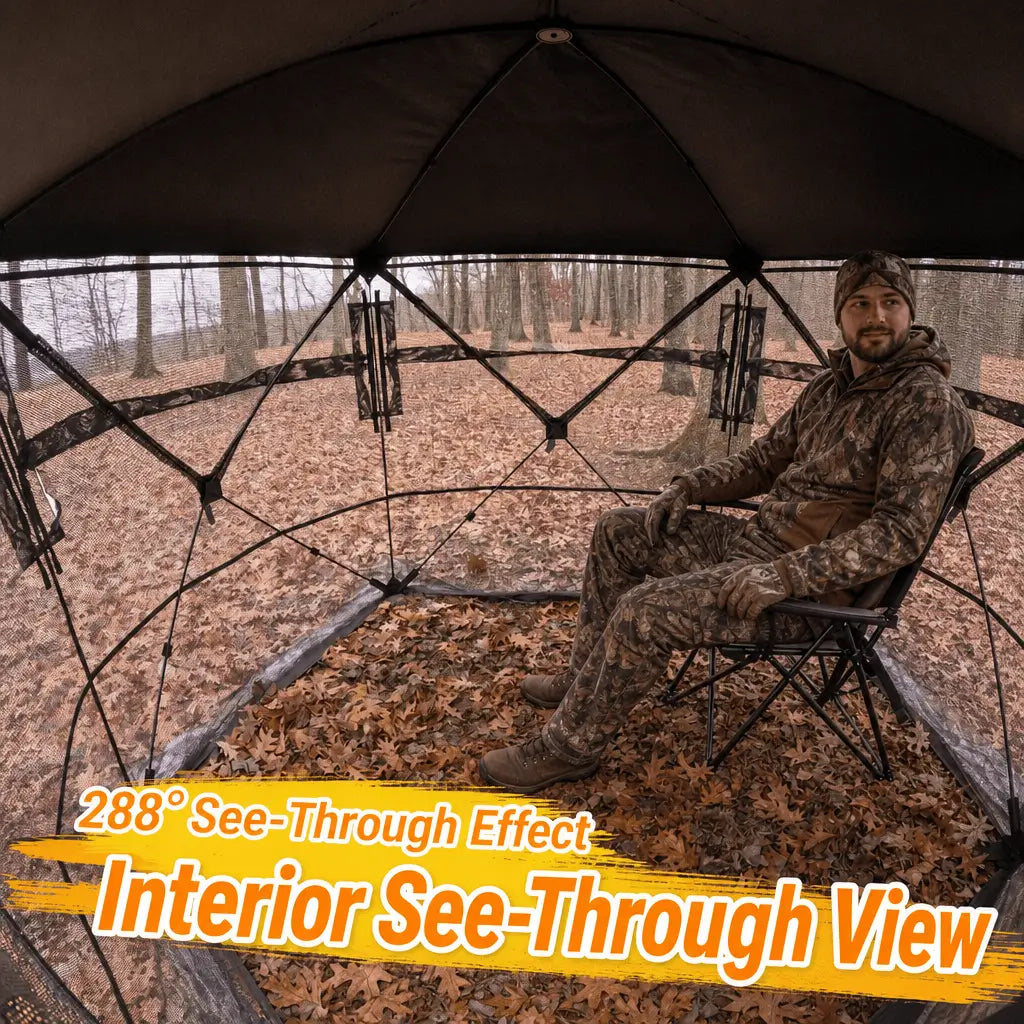 Bestyle Extra Large Hunting Blind 4 Person,288 Degree See Through Pop up Ground Blinds - Bestyle Camping Store