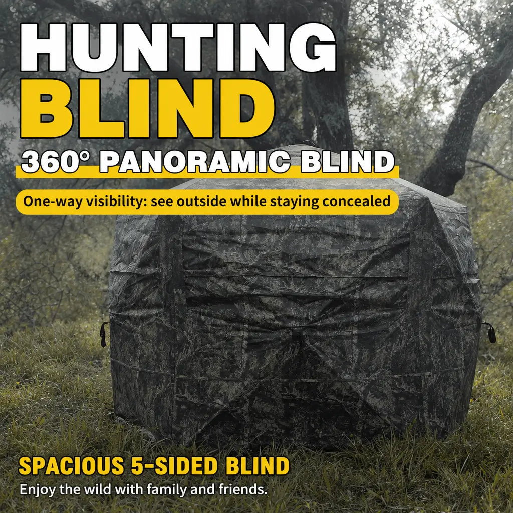 Bestyle Extra Large Hunting Blind 4 Person,288 Degree See Through Pop up Ground Blinds - Bestyle Camping Store