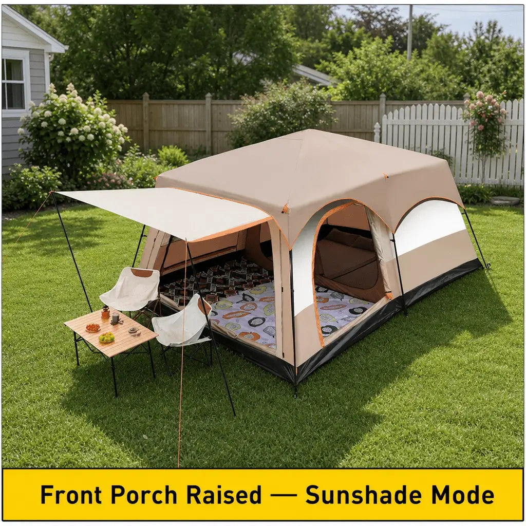 Bestyle Family Cabin Tents,2 Rooms,3 Doors and 3 Windows with Mesh,for Outdoor,Picnic,Camping,Family Gathering - Bestyle Camping Store
