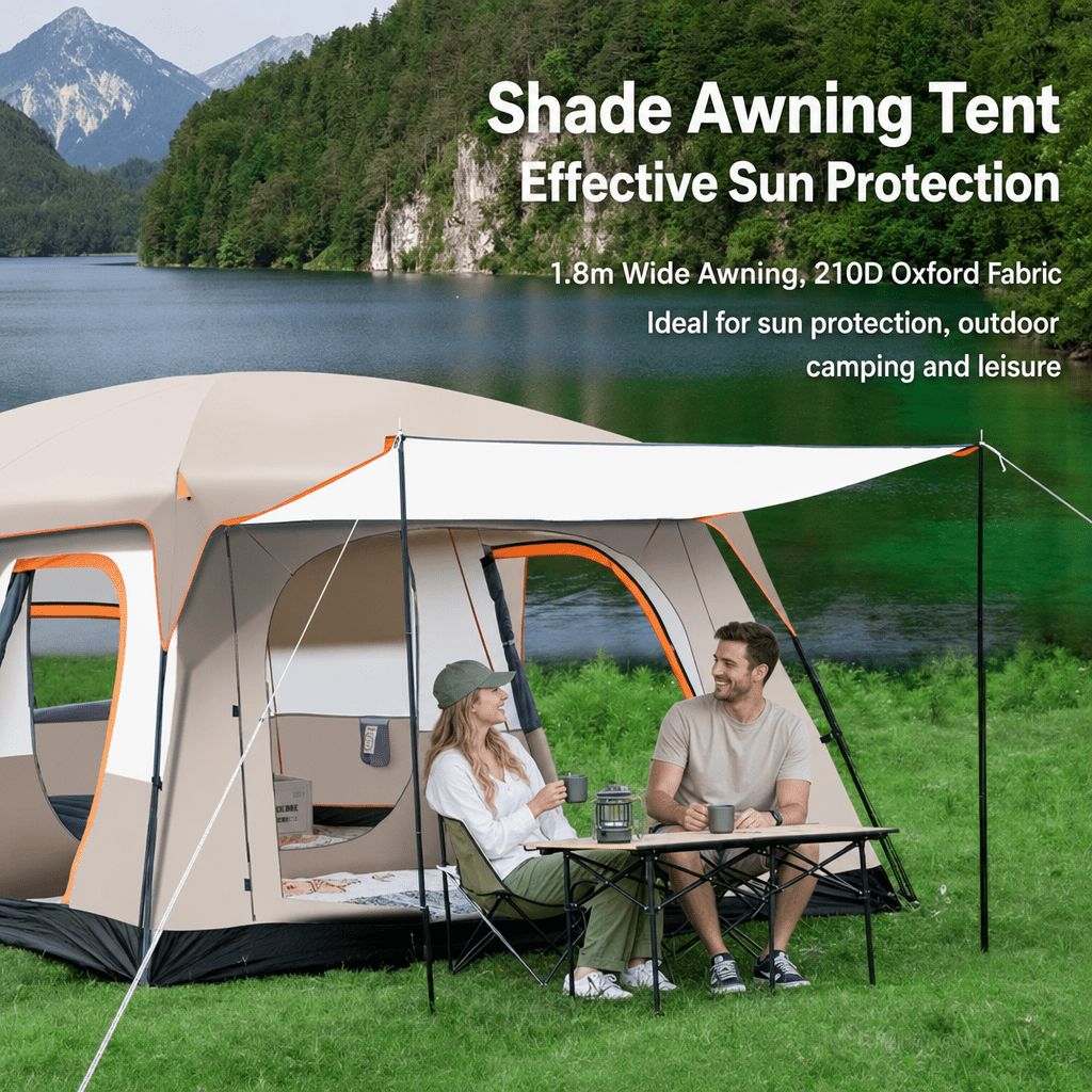 Bestyle Family Cabin Tents,2 Rooms,3 Doors and 3 Windows with Mesh,for Outdoor,Picnic,Camping,Family Gathering - Bestyle Camping Store