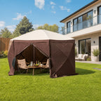 Bestyle Pop Up Gazebo Screen Tent 6 Sided Canopy Sun Shelter with 6 Removable Privacy Wind Cloths & Mesh Windows - Bestyle Camping Store