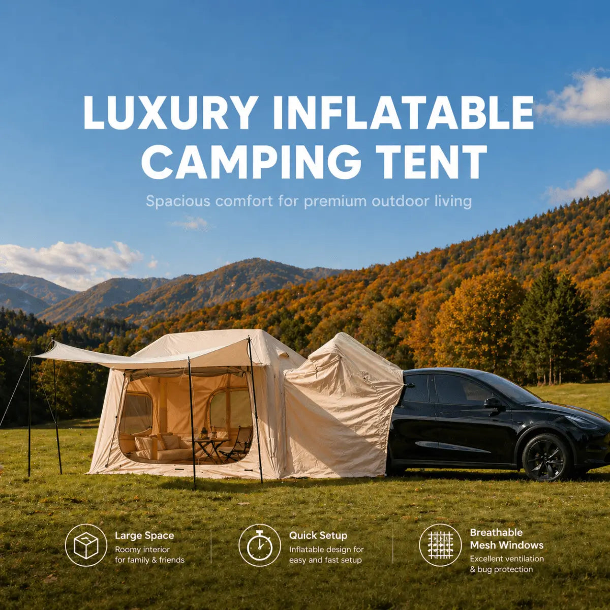 Bestyle Spacious Inflatable Car Camping Tent - Bestyle Camping Store