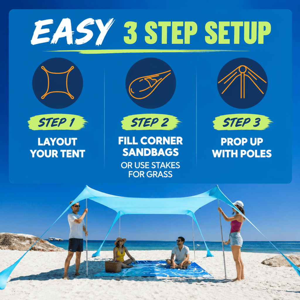 Easy Pop Up Beach Canopy Outdoor Shade - Bestyle Camping Store