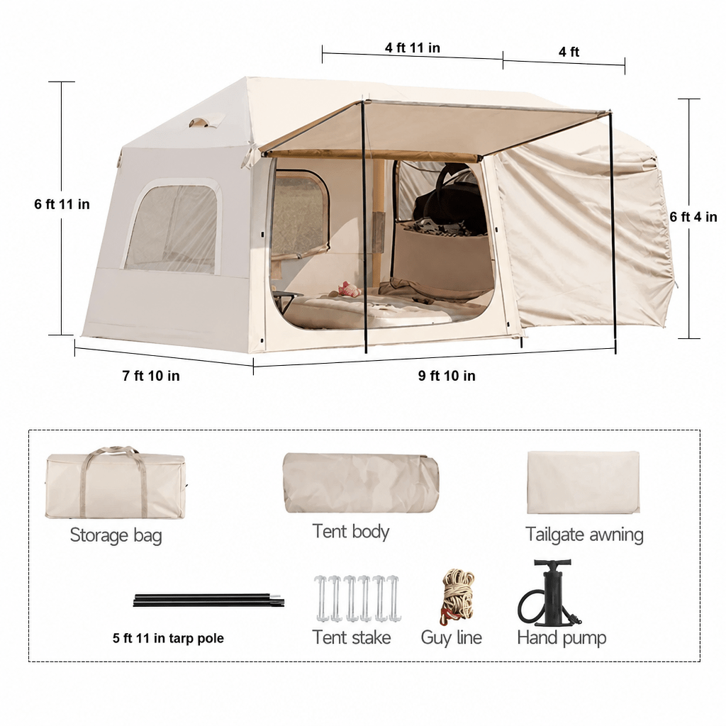Inflatable Tailgate Tent with Stove Jack - Bestyle Camping Store
