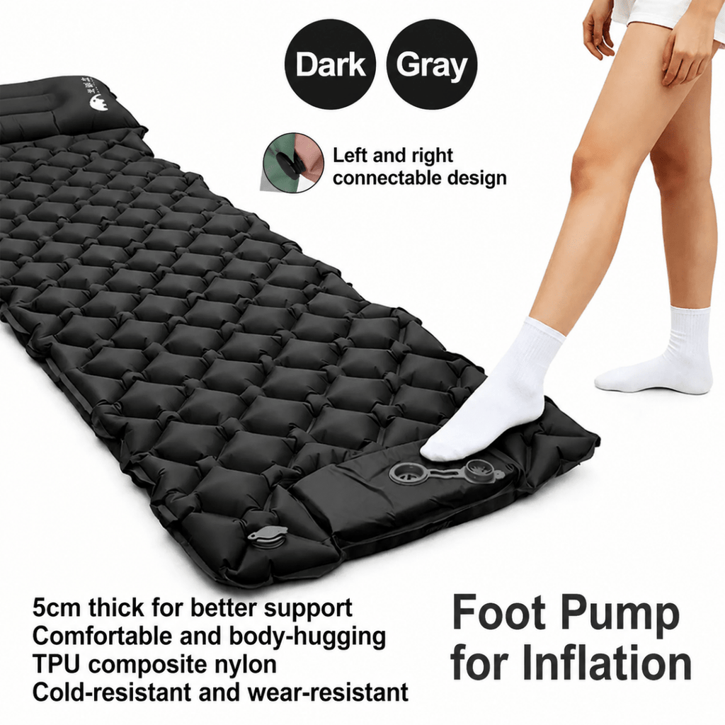 Self Inflating with Pillow Built-in Foot Pump Inflatable Sleeping Mat - Bestyle Camping Store