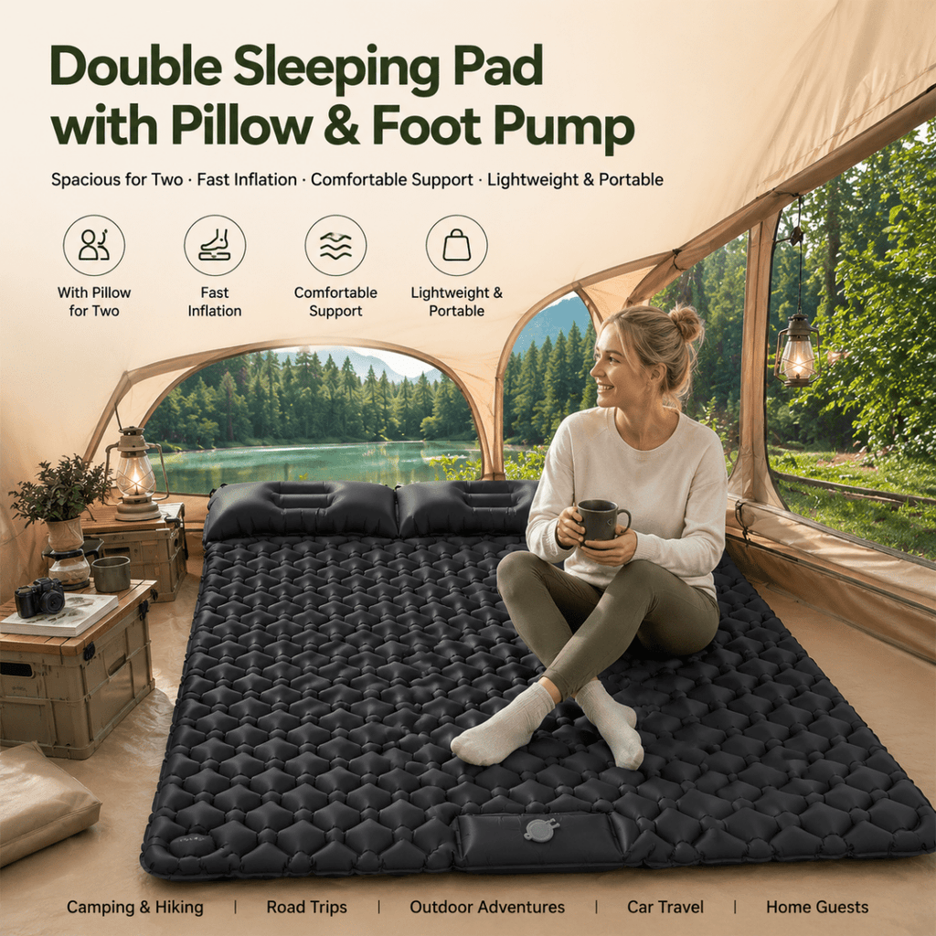 Self Inflating with Pillow Built-in Foot Pump Inflatable Sleeping Mat - Bestyle Camping Store
