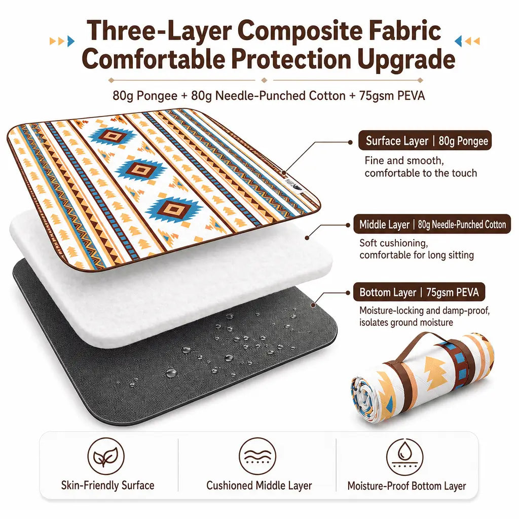 Ultrasonic Thickened Picnic Pad Waterproof Moisture - proof - Bestyle Camping Store