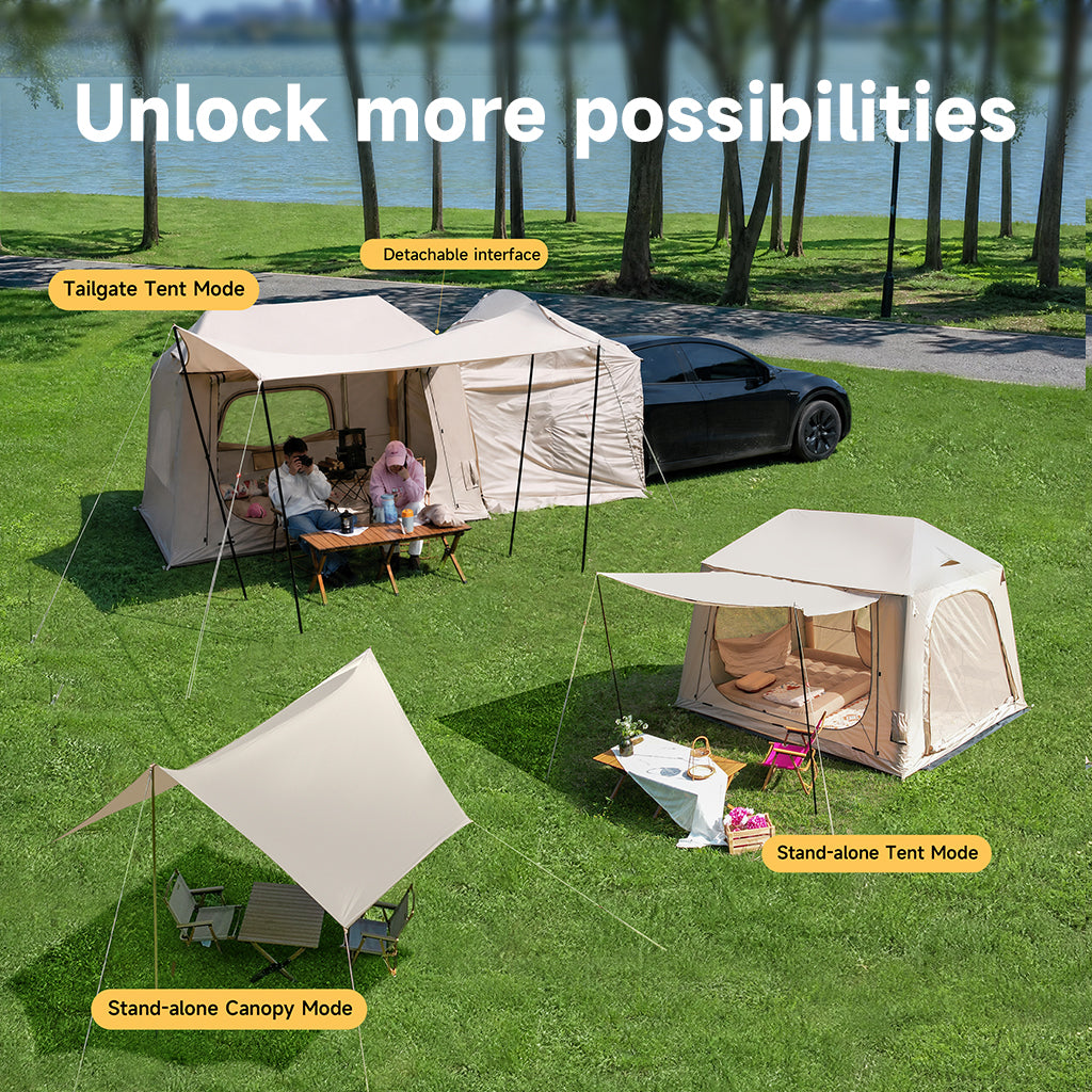 Bestyle tent in tailgate, standalone tent, and canopy modes